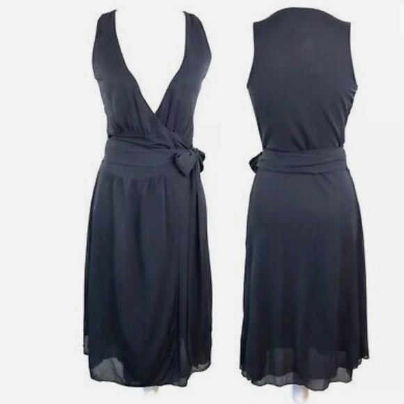 Banana Republic Chiffon Lined Wrapping Surplice Dress - Picture 10 of 13